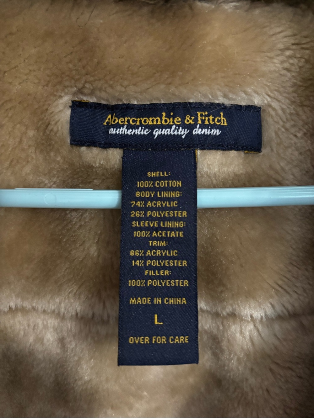 Abercrombie & Fitch Blue Denim Jacket with Faux Fur Collar - Picture 2 of 6
